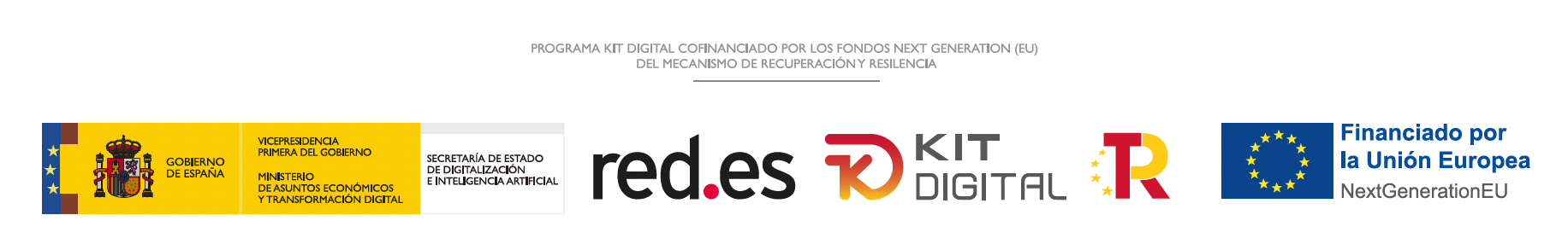 Logotipos relacionados con el kit digital, ministerio de gobierno, y unión europea